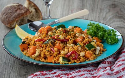 Vegetable Paella With Cashew Nuts