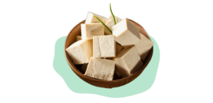 Tofu cubes in bowl